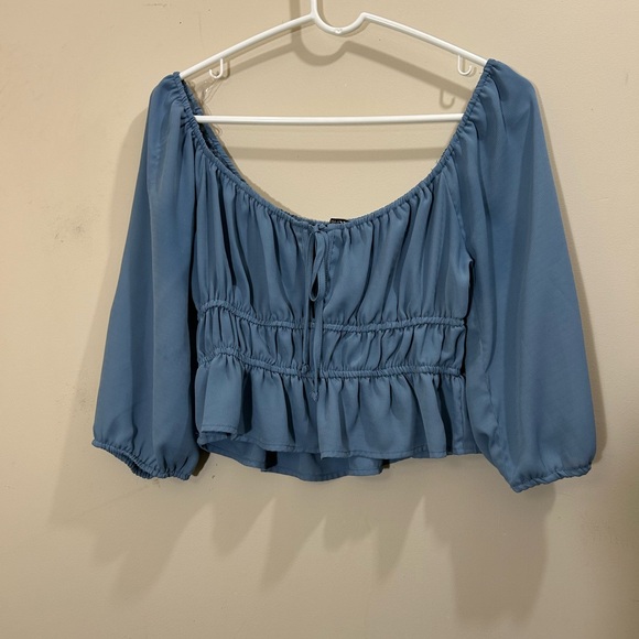 Papermoon Blue Ruffled Blouse - Picture 1 of 2